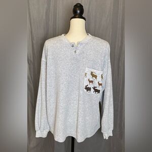 Artisans Sunschein Designs Vintage Wild Game Print Sweatshirt Large